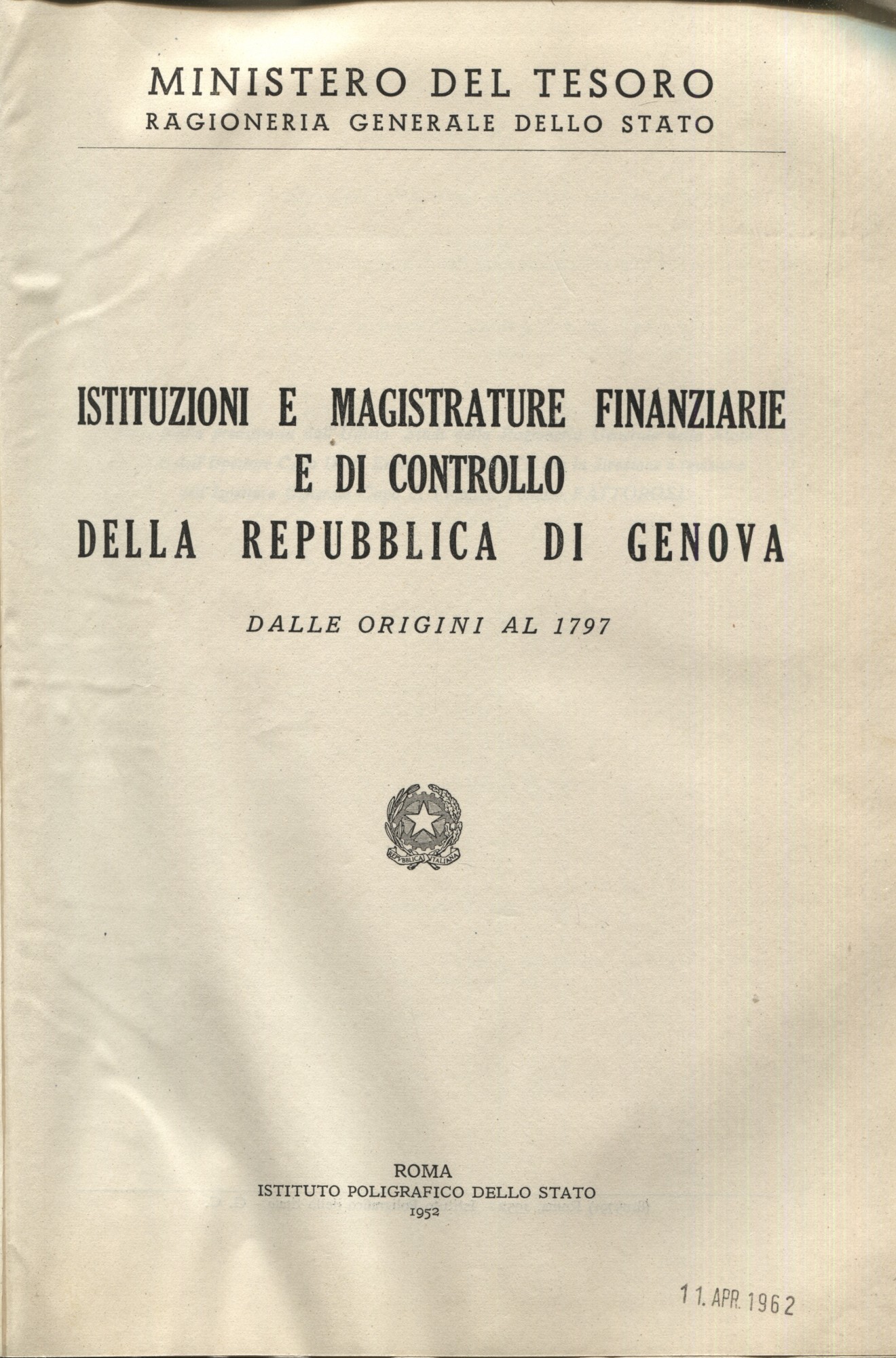 Istituzioni e magistrature finanziarie e di controllo della repubblica di …
