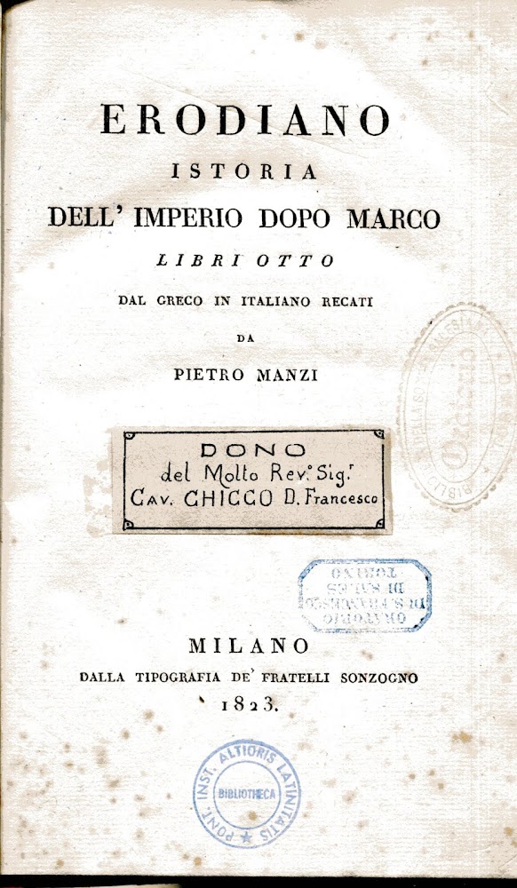 Istoria dell'Imperio dopo Marco. Libri otto dal greco in italiano …
