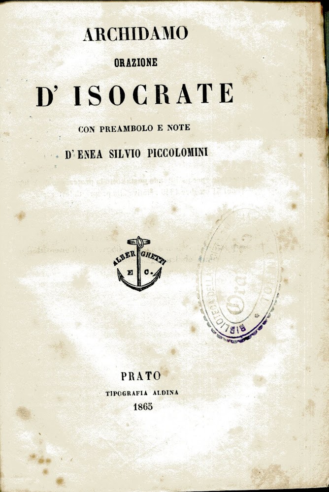 L'areopagitico con commento di Ignazio Bassi. Unito a: Idem, Gli …