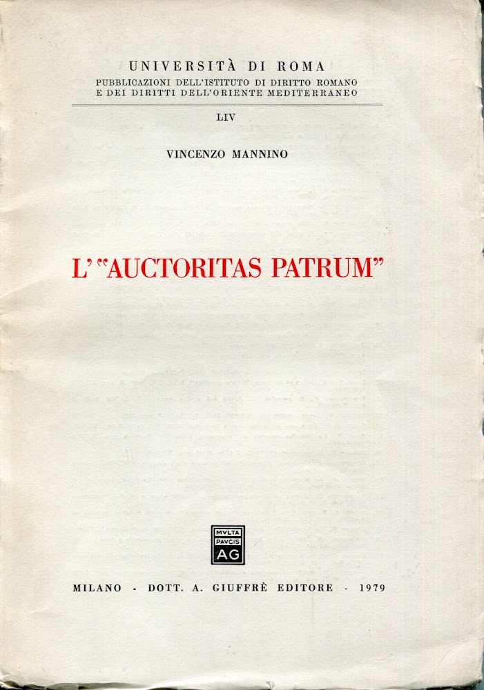 L'auctoritas patrum