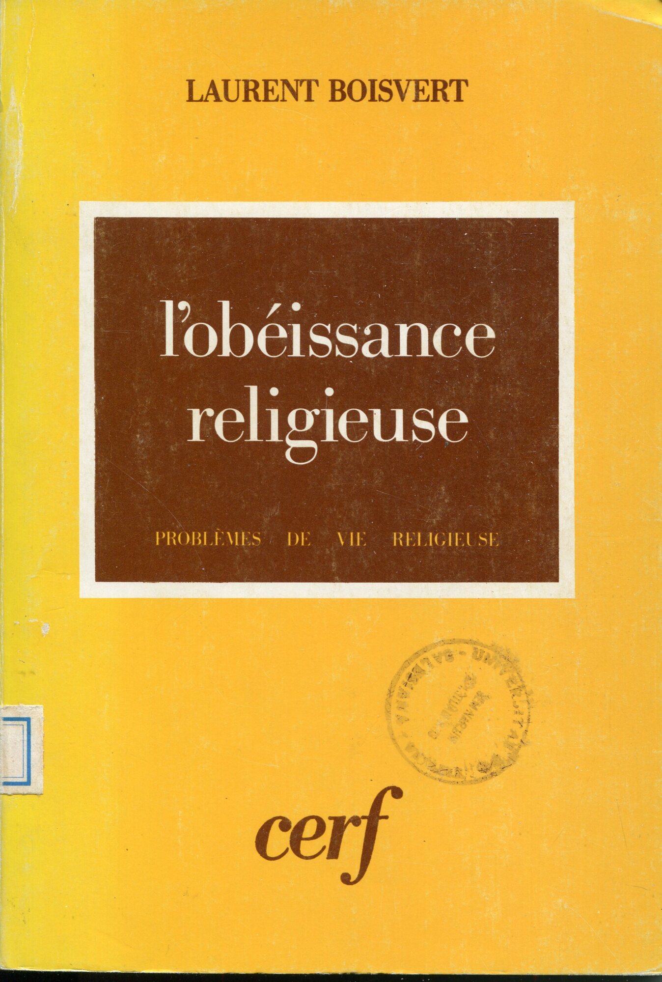 L'obeissance religieuse