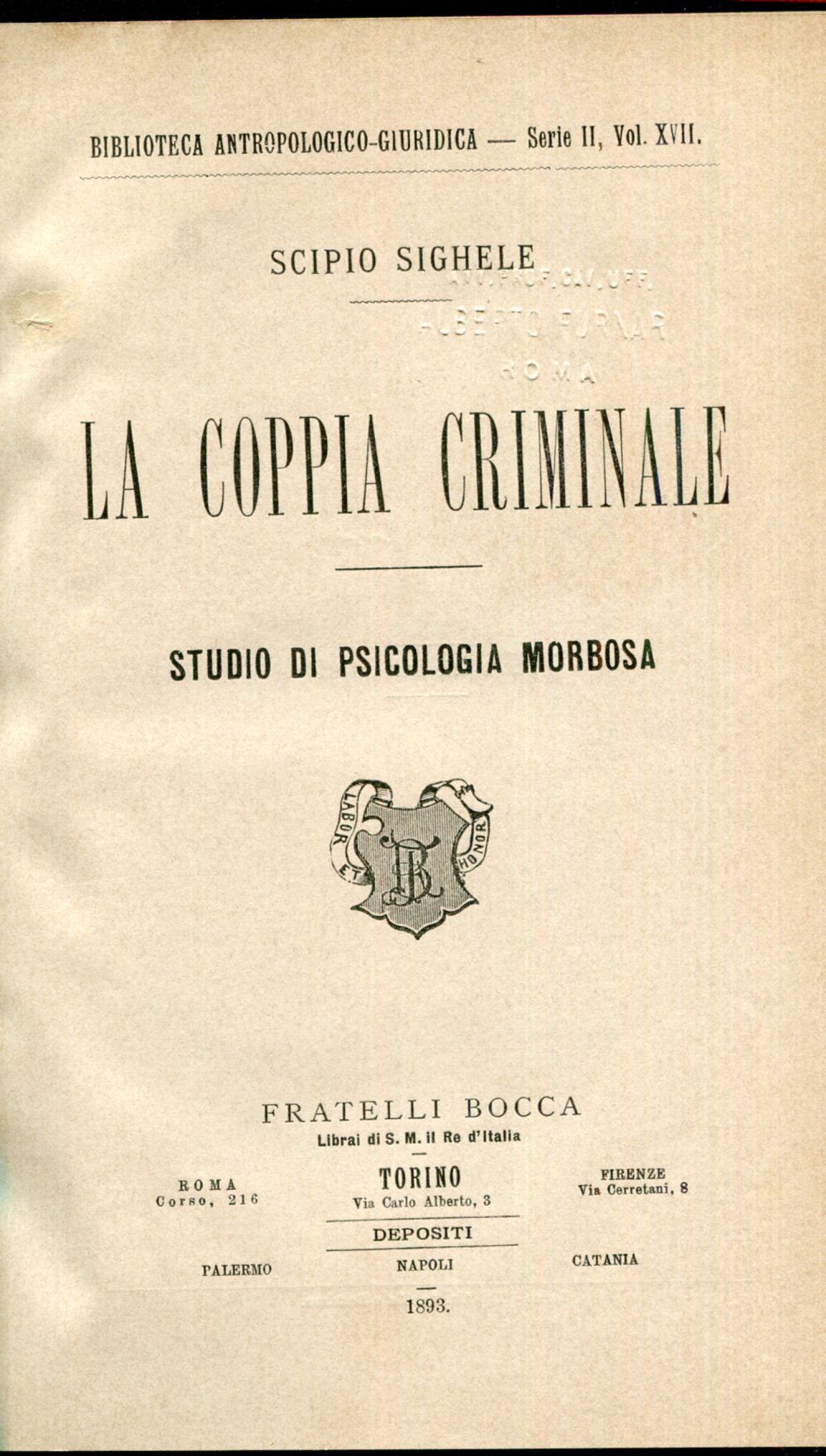 La coppia criminale. Studio di psicologia morbosa