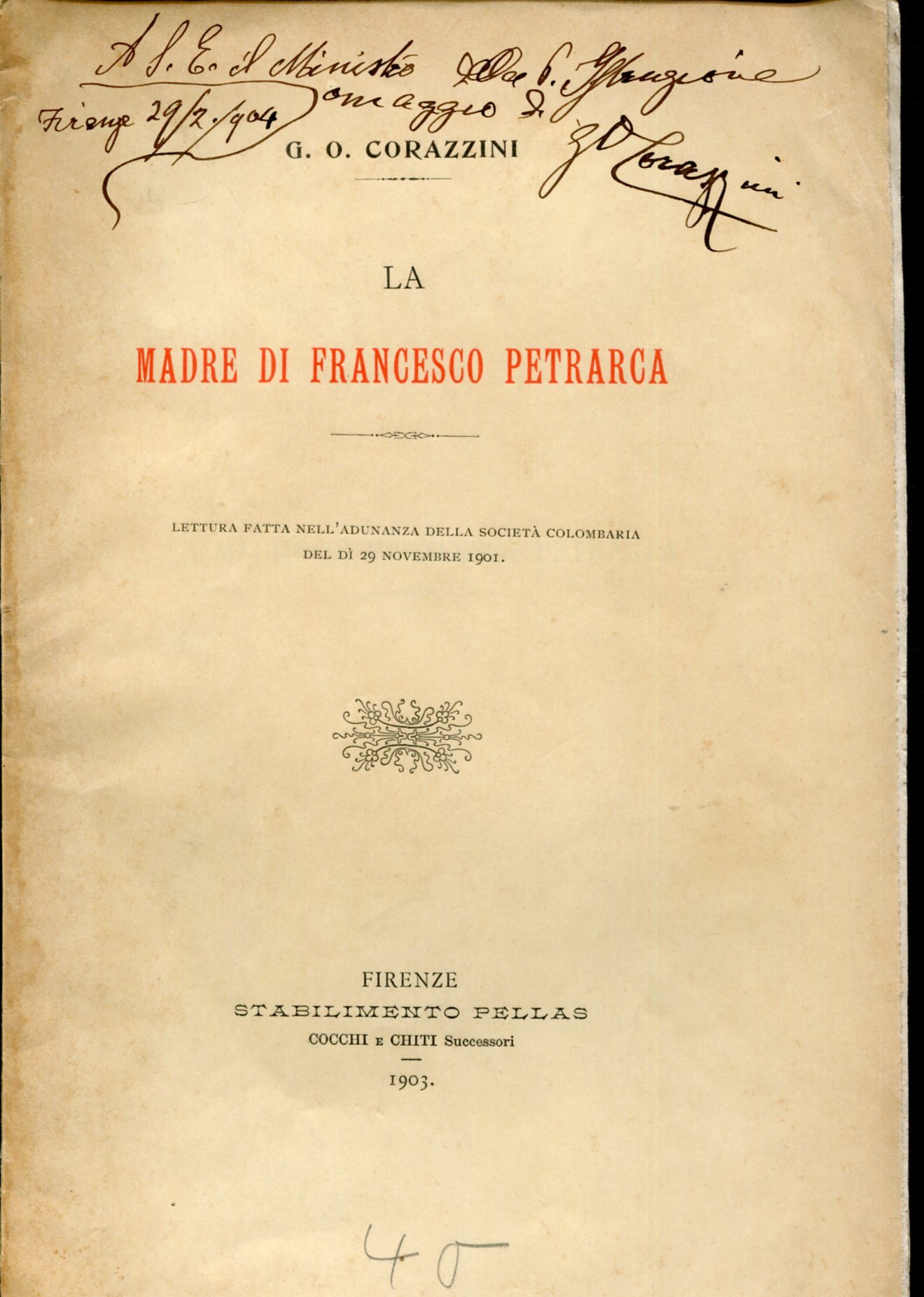 La Madre di Francesco Petrarca : Lettura fatta nell'adunanza della …