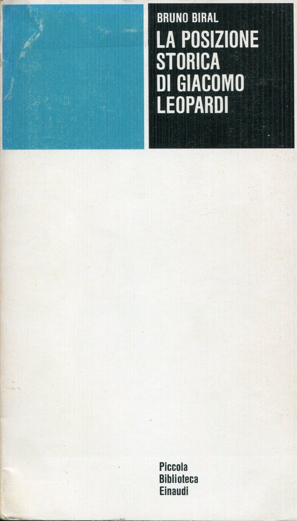 La posizione storica di Giacomo Leopardi