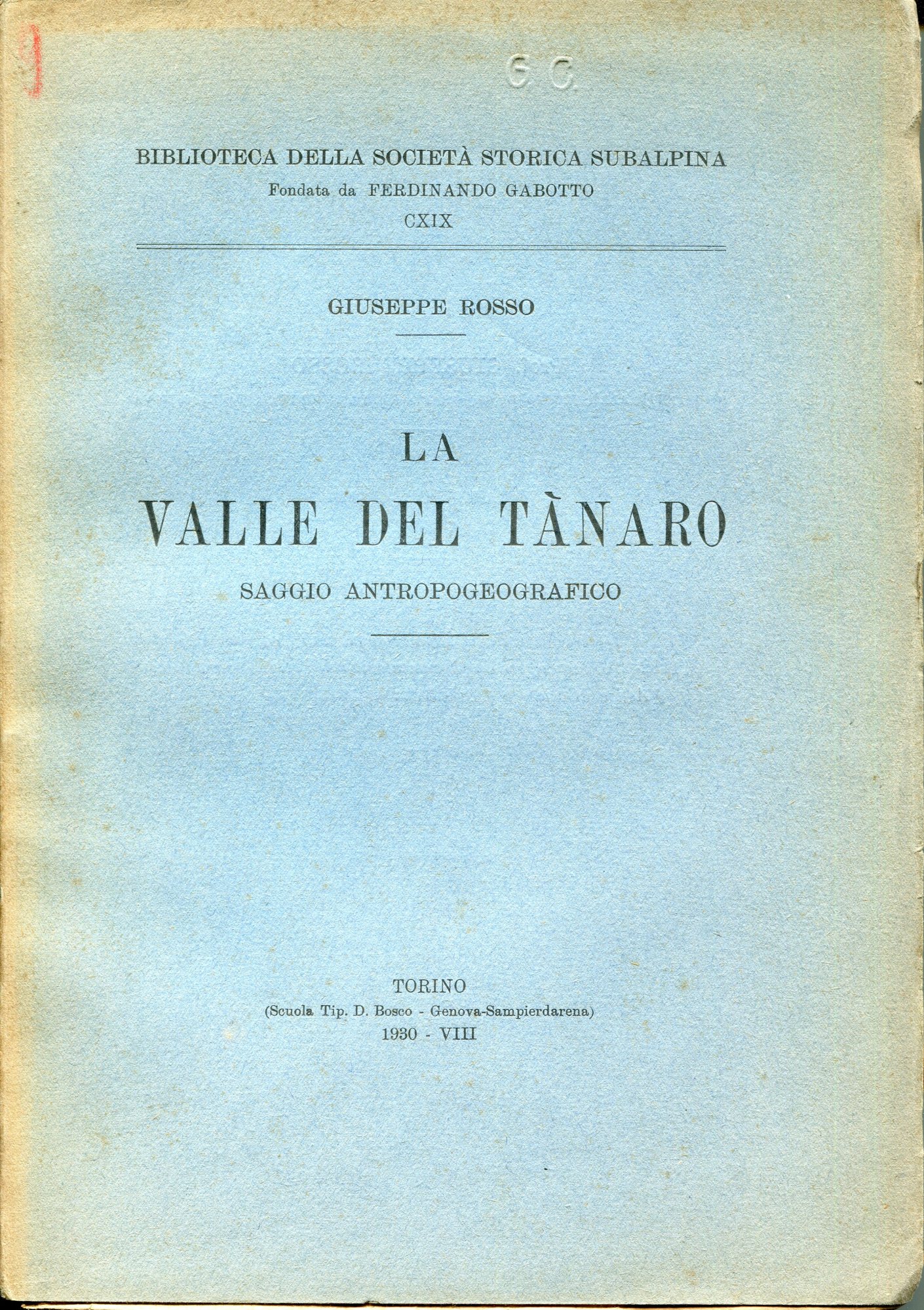 La Valle del Tanaro, saggio antropogeografico