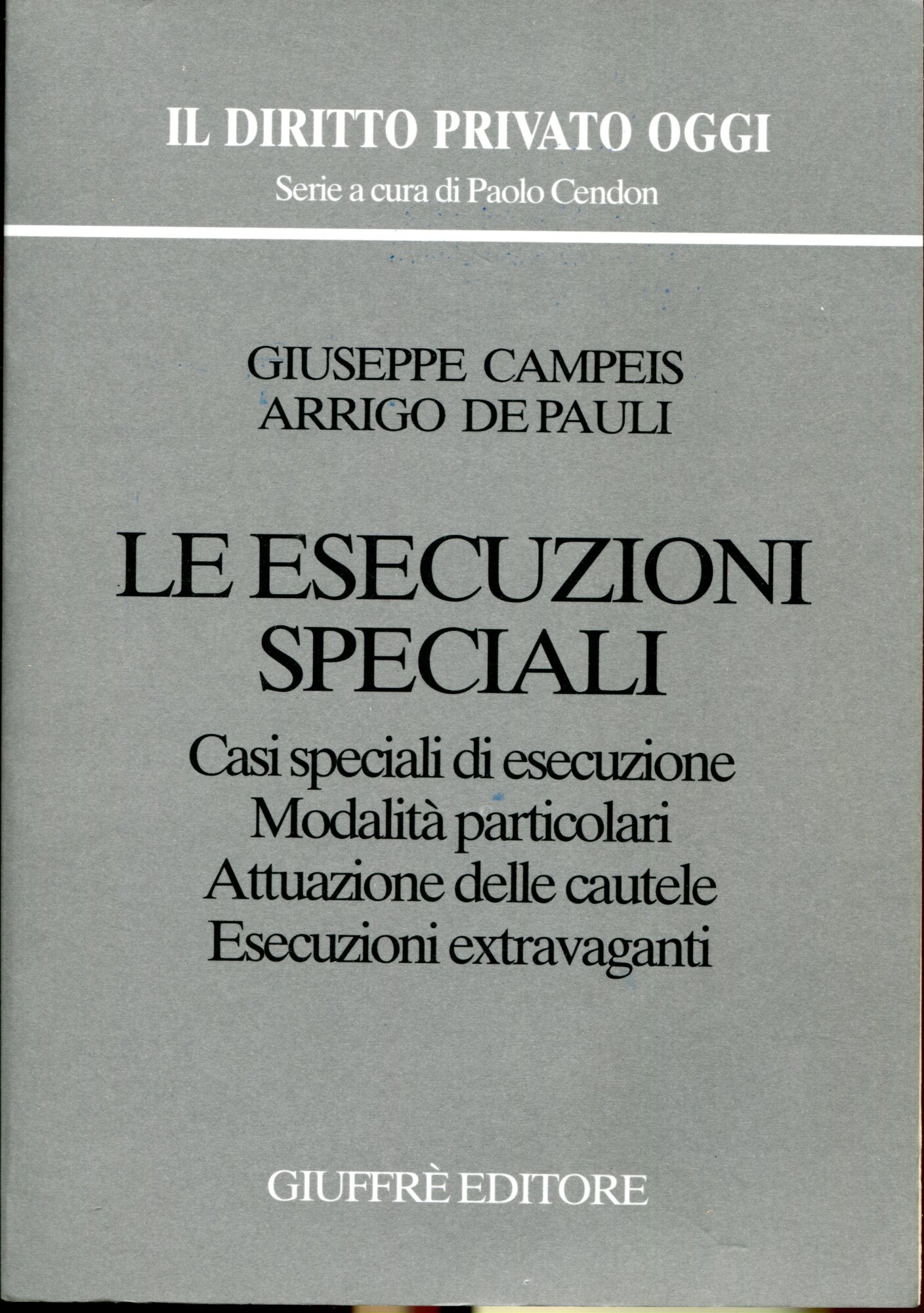 Le esecuzioni speciali. Casi speciali di esecuzione. Modalità particolari. Attuazione …