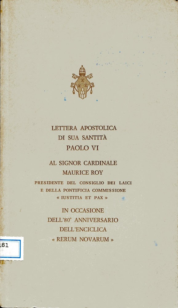 Lettera apostolica di sua santità Paolo VI al signor cardinale …