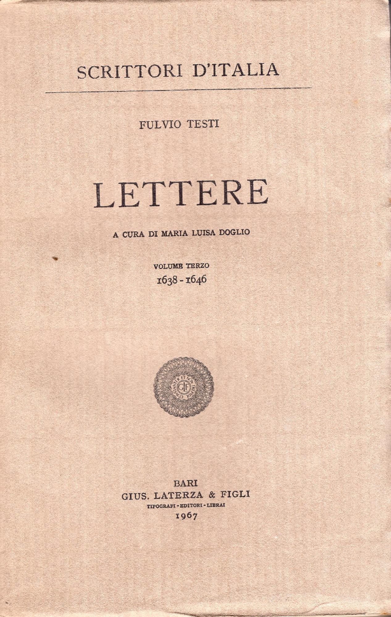Lettere, a cura di Maria Luisa Doglio. Vol. 3: 1638-1646