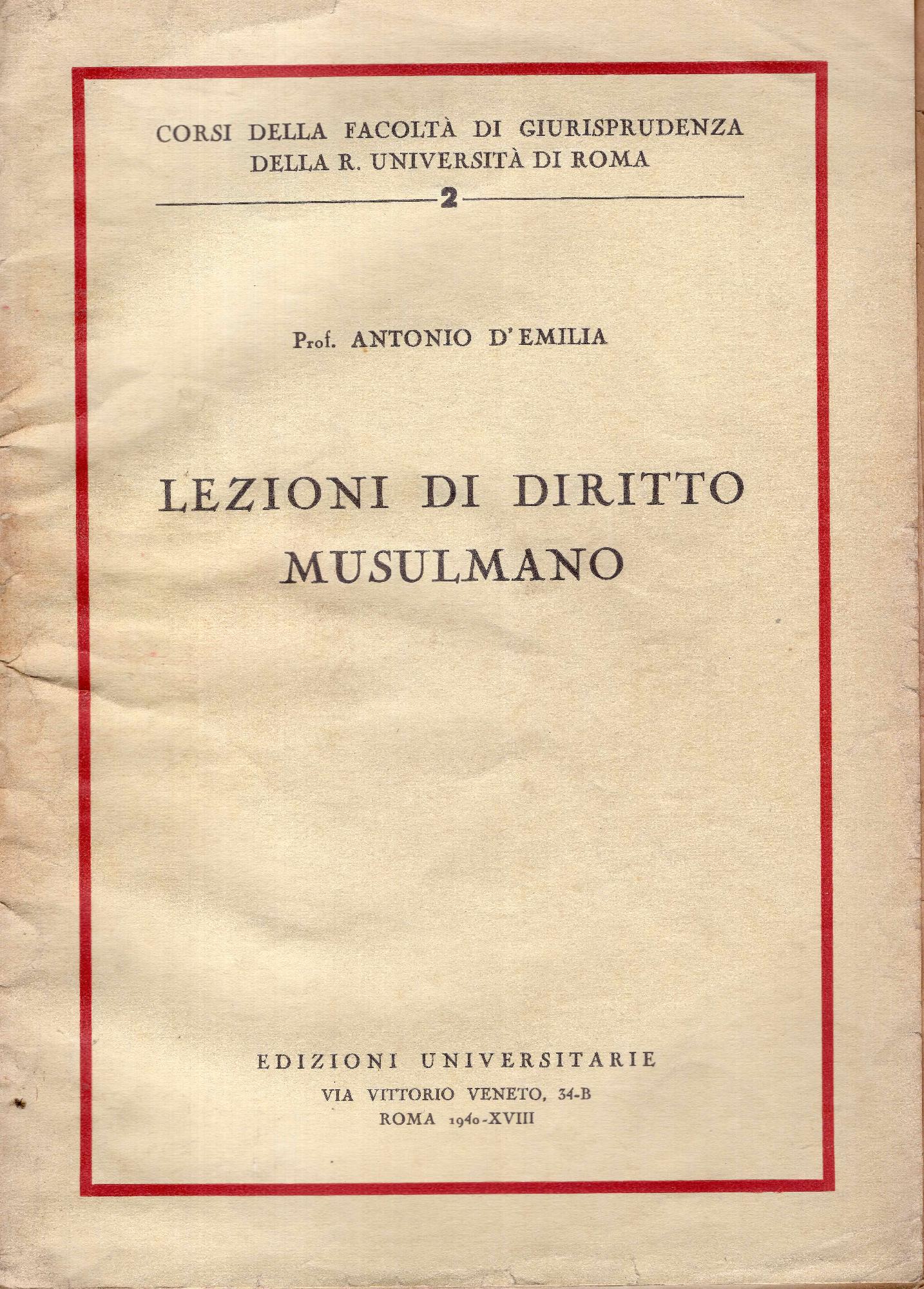 Lezioni di diritto musulmano