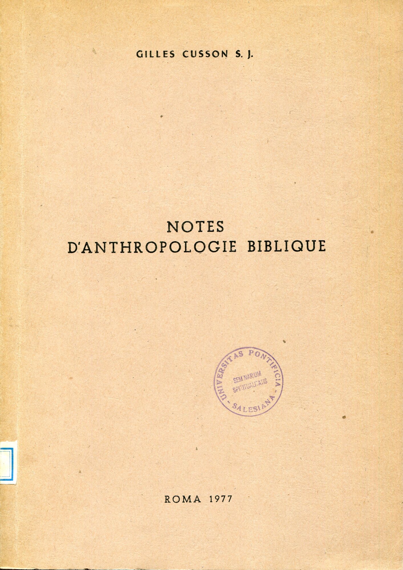 Notes d'anthropologie biblique