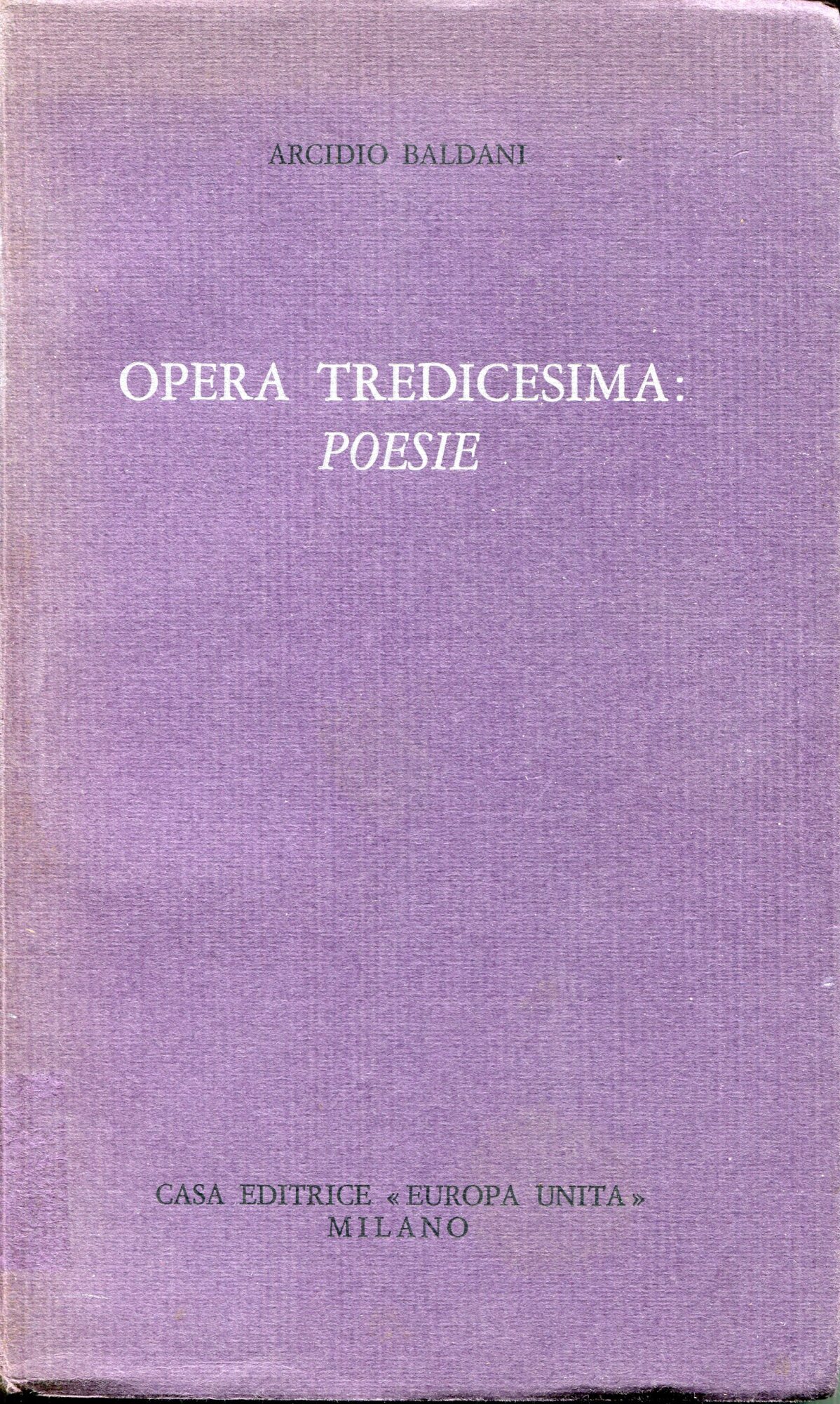 Opera tredicesima: poesi