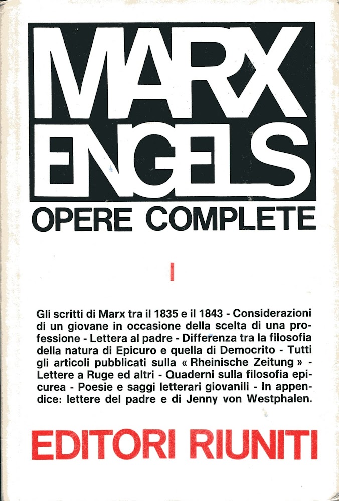 Opere complete I. Gli scritti di Marx tra il 1835 …
