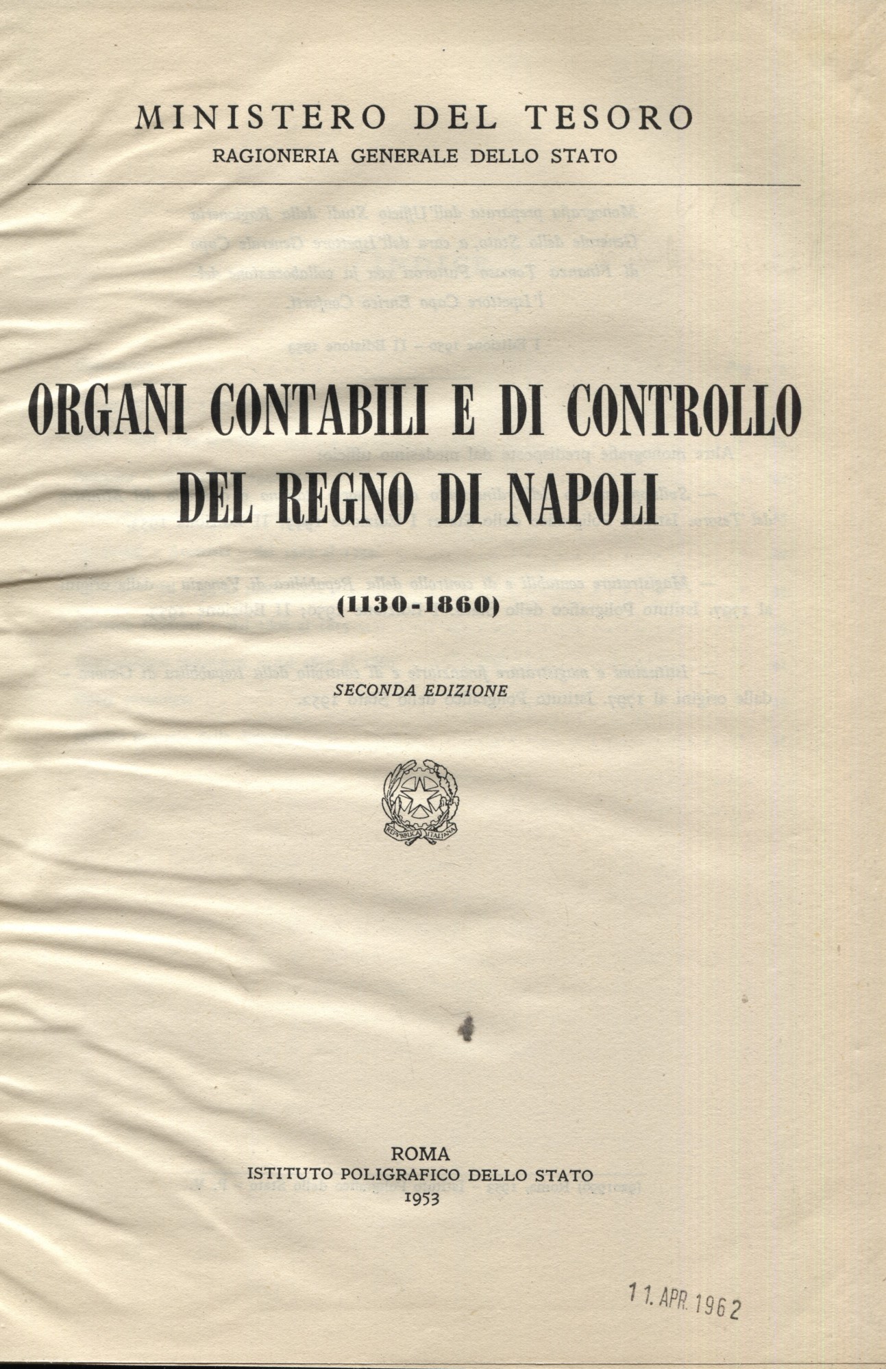 Organi contabili e di controllo del Regno di Napoli (1130-1860. …