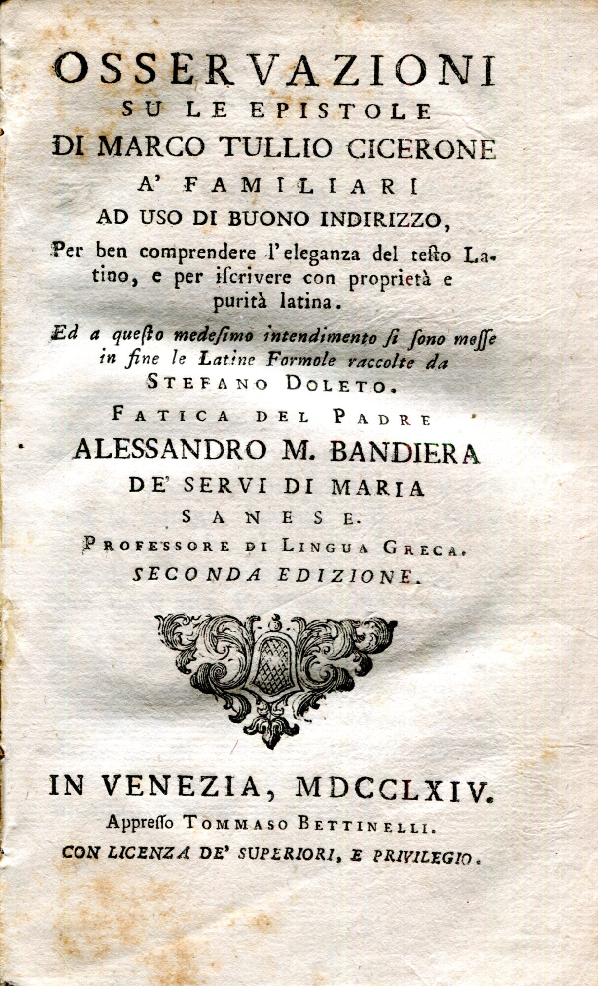 Osservazioni su le epistole di Marco Tullio Cicerone a' familiari …