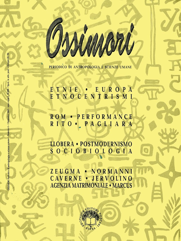 Ossimori. Periodico di Antropologia e Scienze Umane. Numero 4, I …