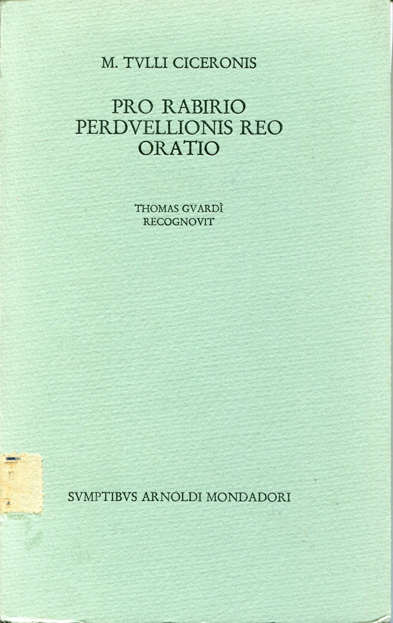Pro C. Rabirio perdvellionis reo oratio