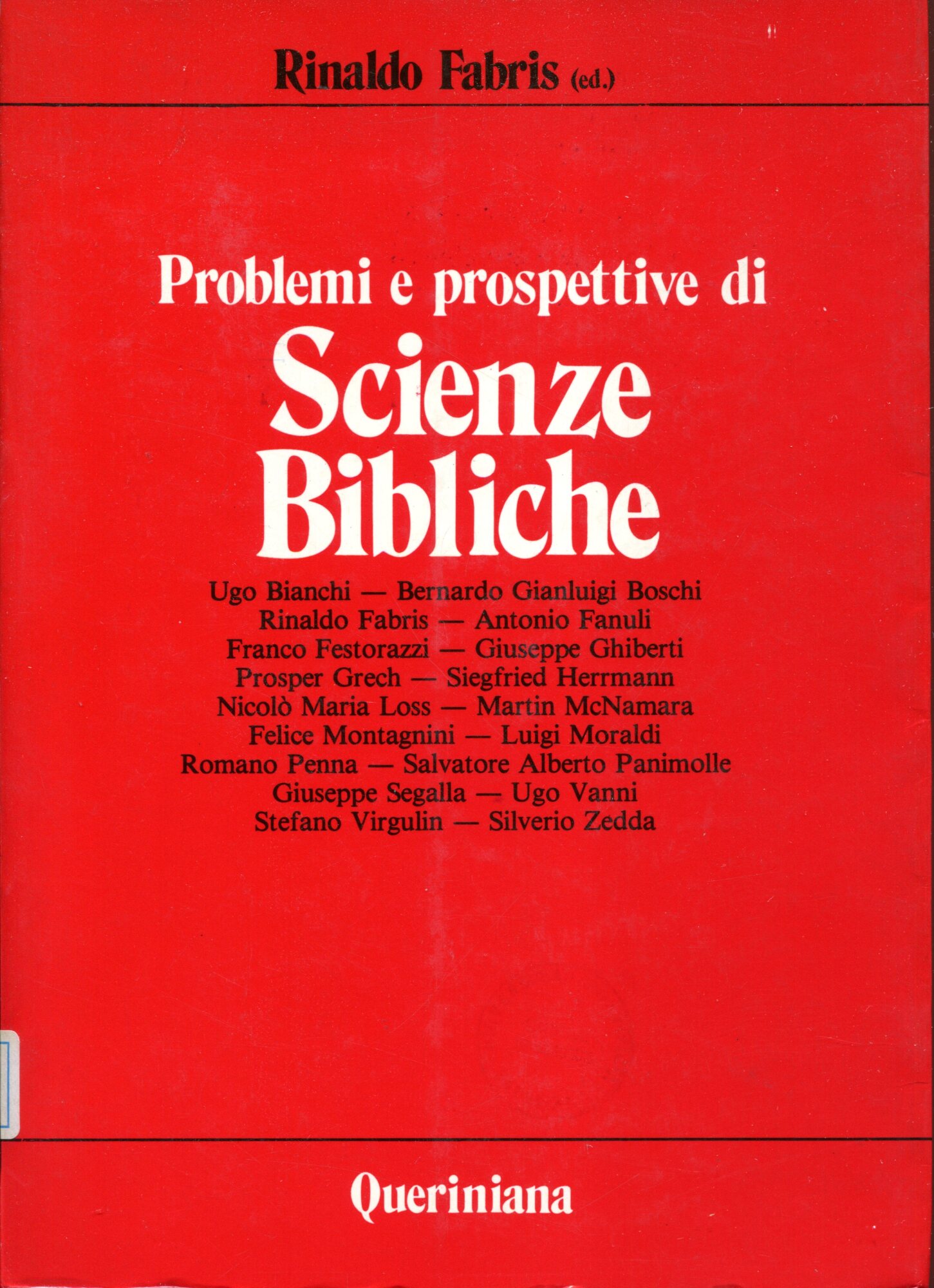 Problemi e prospettive di scienze bibliche
