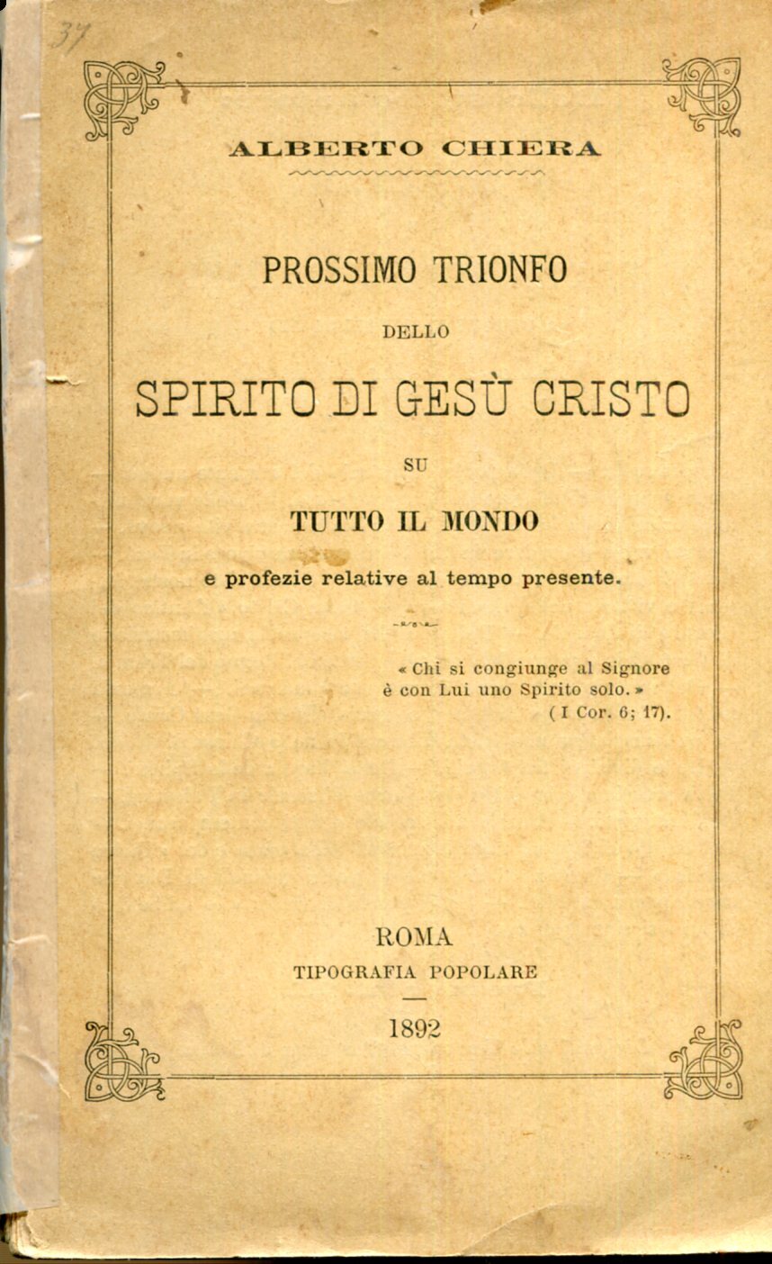 Prossimo trionfo dello spirito di Gesu Cristo su tutto il …