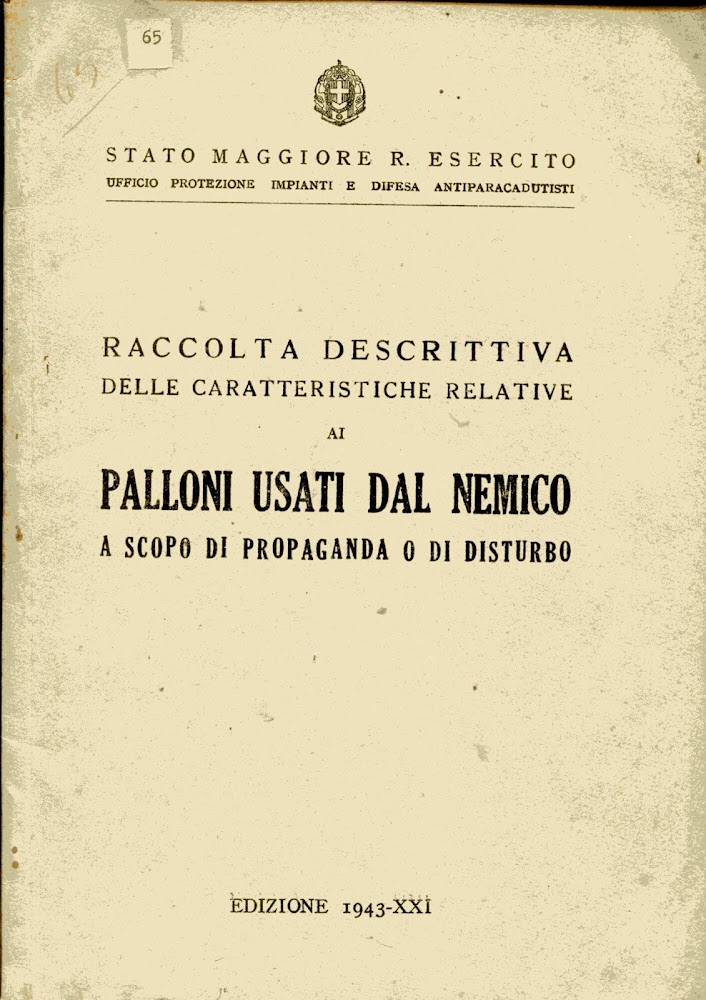 Raccolta descrittiva delle caratteristiche relative ai palloni usati dal nemico …