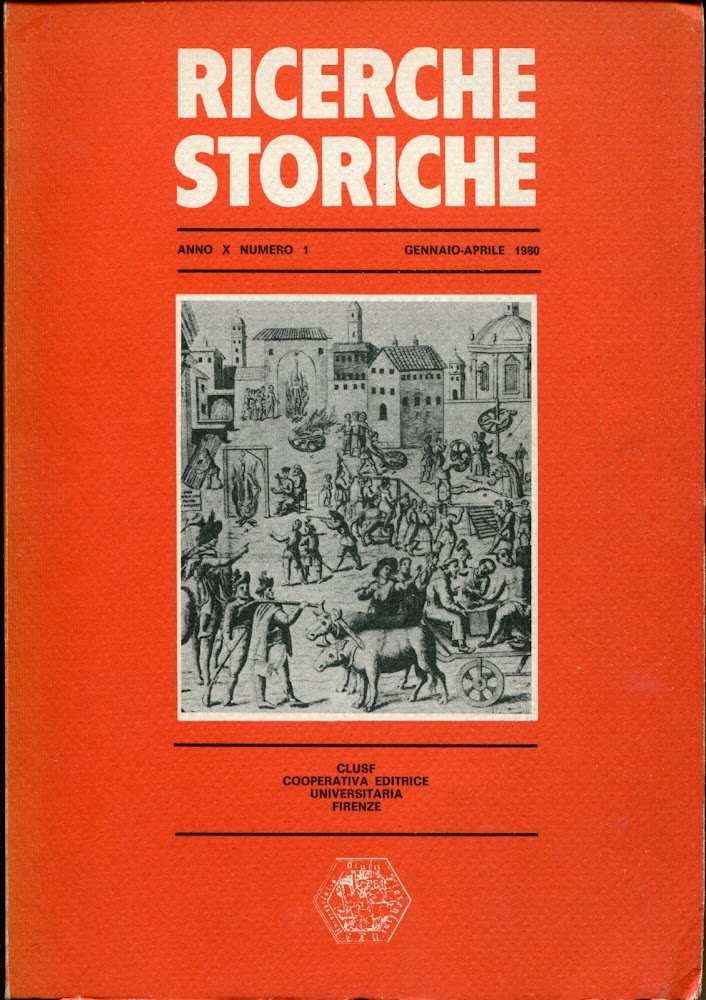 Ricerche storiche: anno X nummero 1, gennaio-aprile 1980