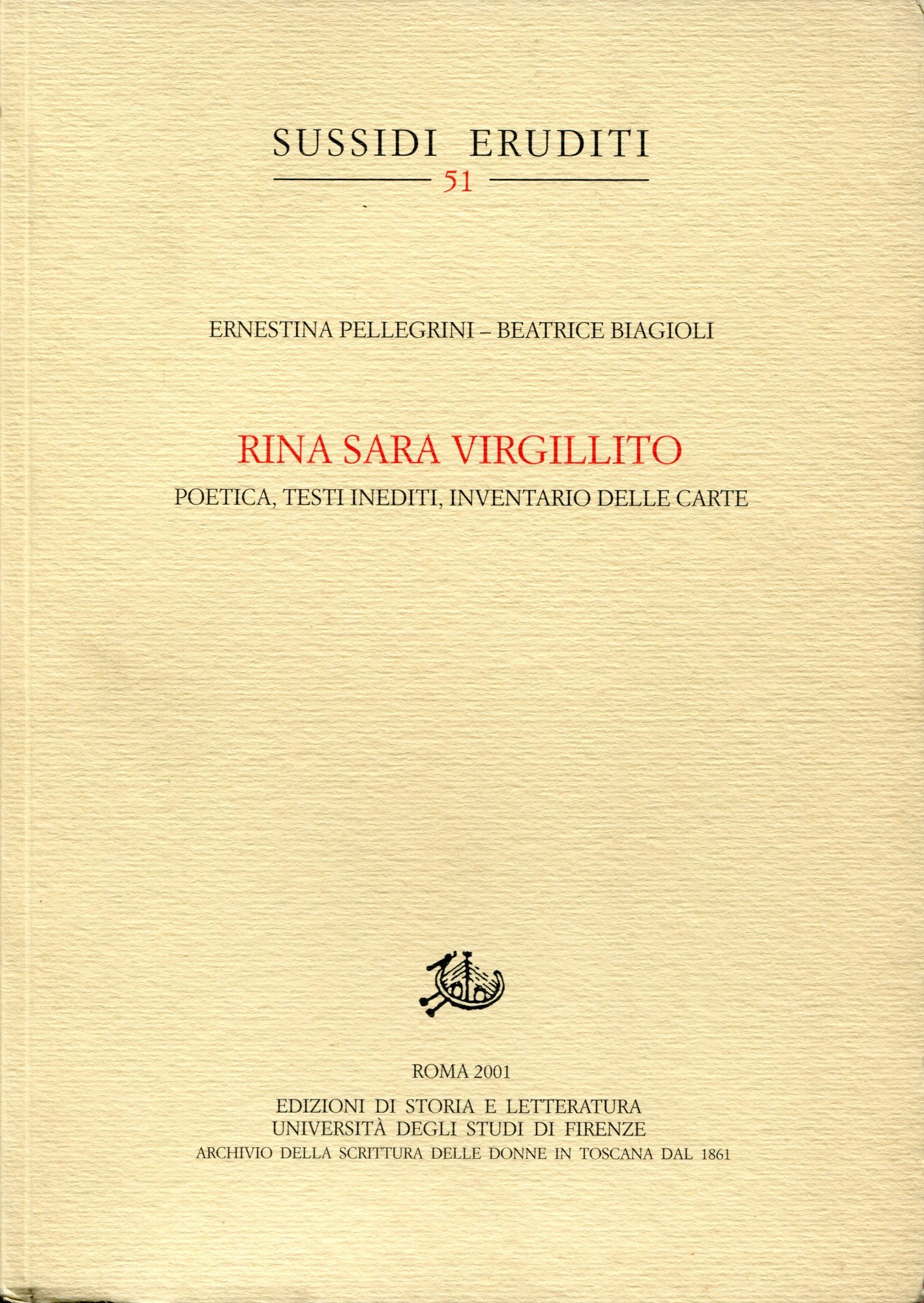 Rina Sara Virgillito. Poetica, testi inediti, inventario delle carte