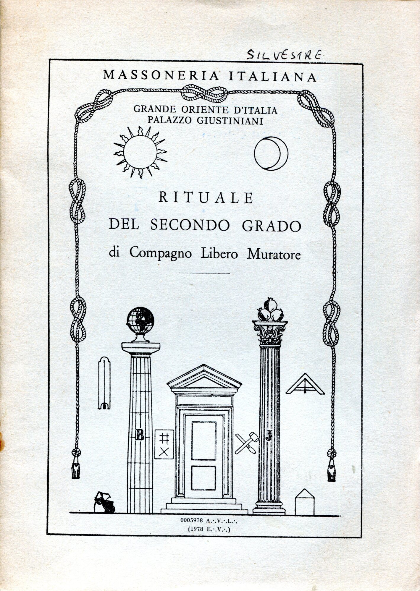 Rituale del secondo grado di compagno libero muratore. Grande Oriente …