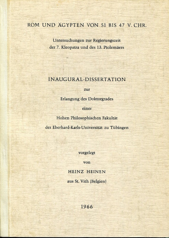 Rom und Ägypten von 51 bis 47 v. Chr. Untersuchungen …