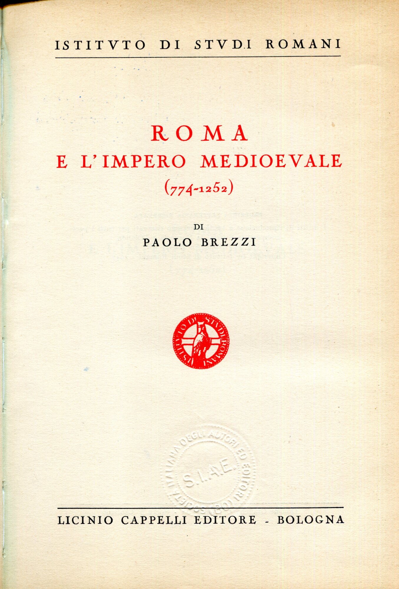 Roma e l'impero medioevale (774-1252)