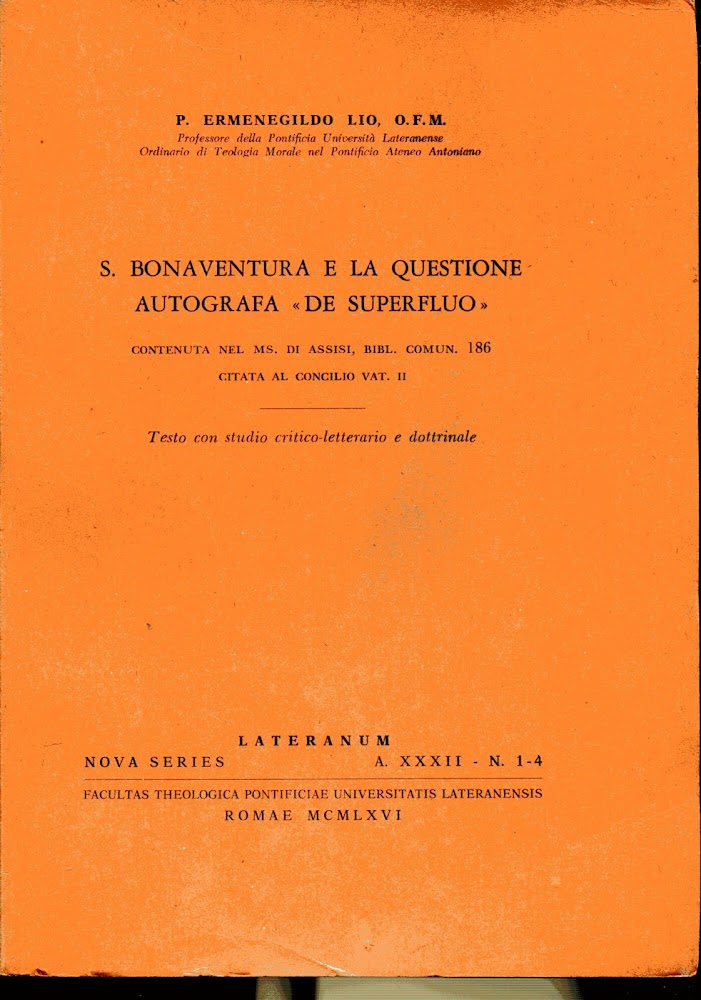 S. Bonaventura e la questione autografa De superfluo. Contenuta nel …