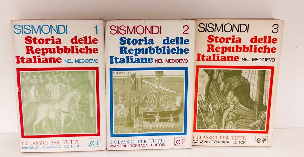 Storia delle repubbliche italiane nel Medio Evo. 3 volumi