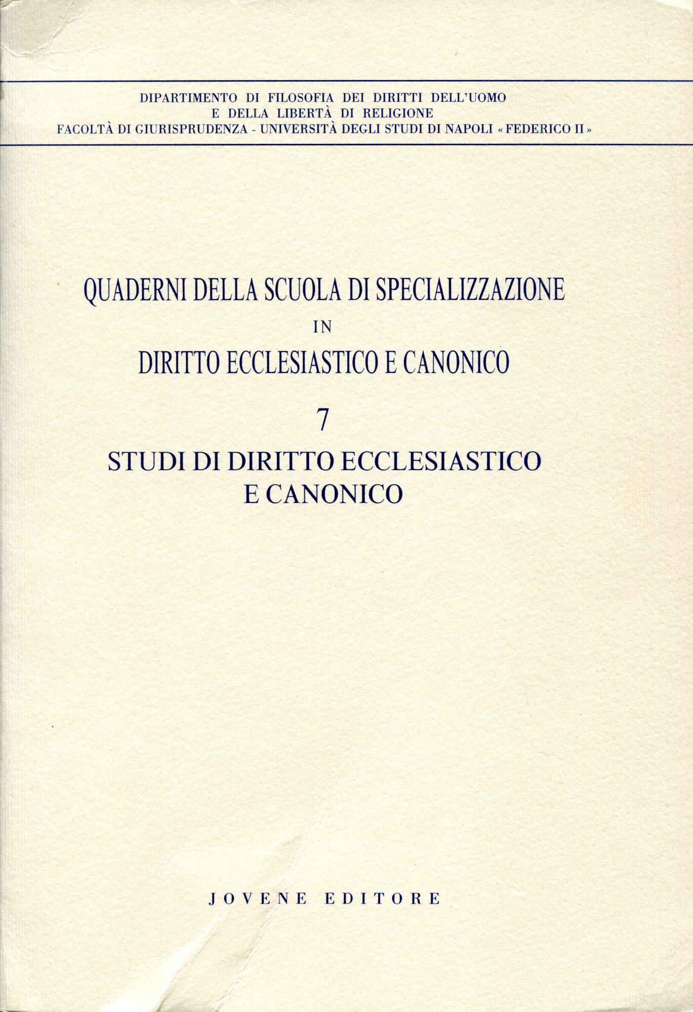 Studi di diritto ecclesiastico e canonico. Quaderni della Scuola di …