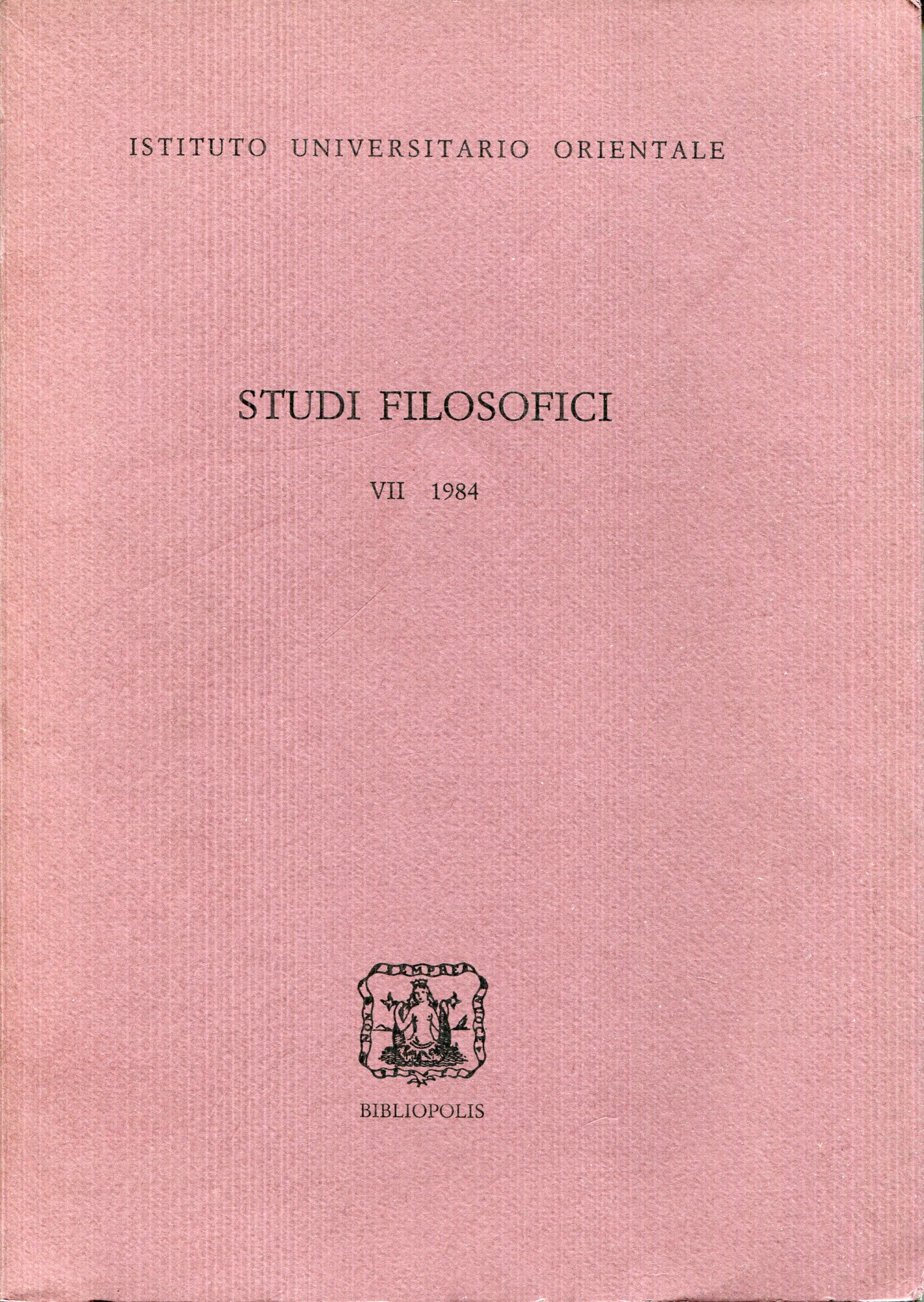 Studi Filosofici. VII 1984