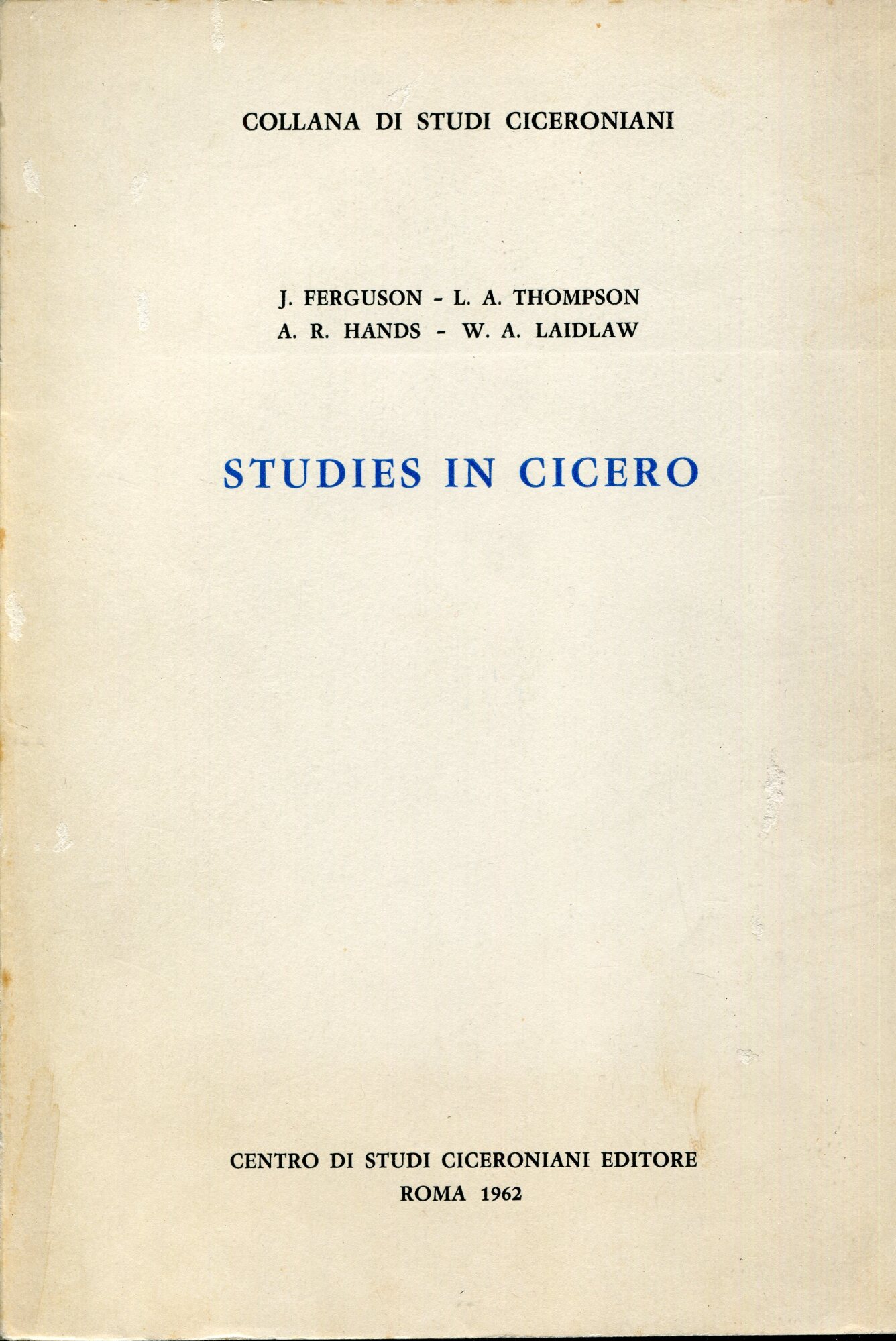 Studies in Cicero