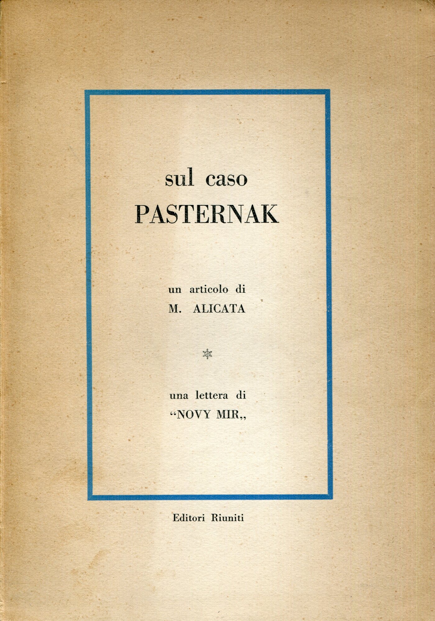 Sul caso Pasternak