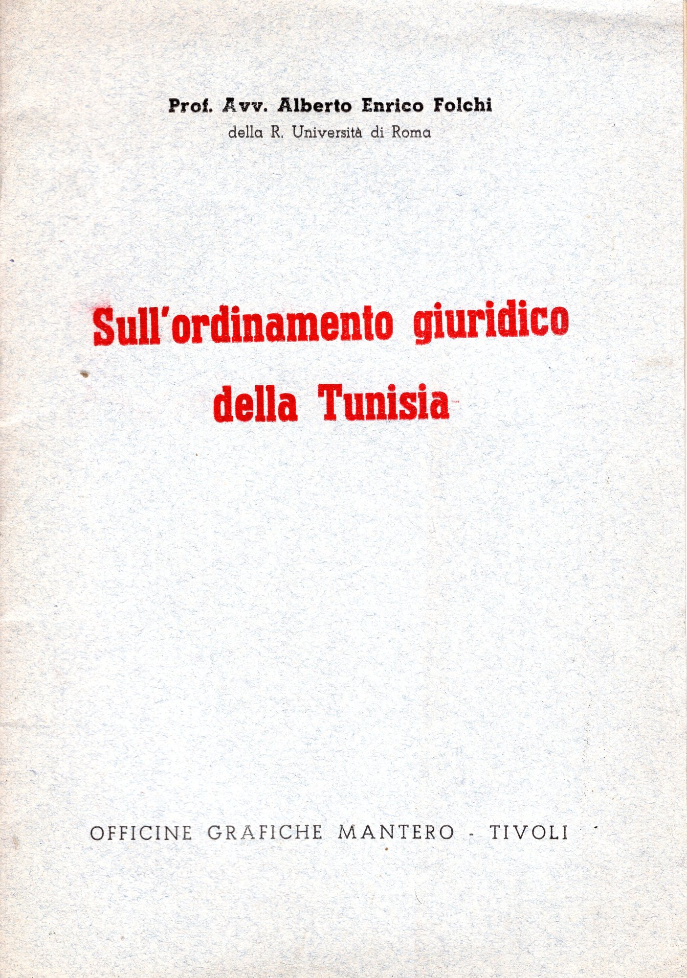 Sull'ordinamento giuridico della Tunisia