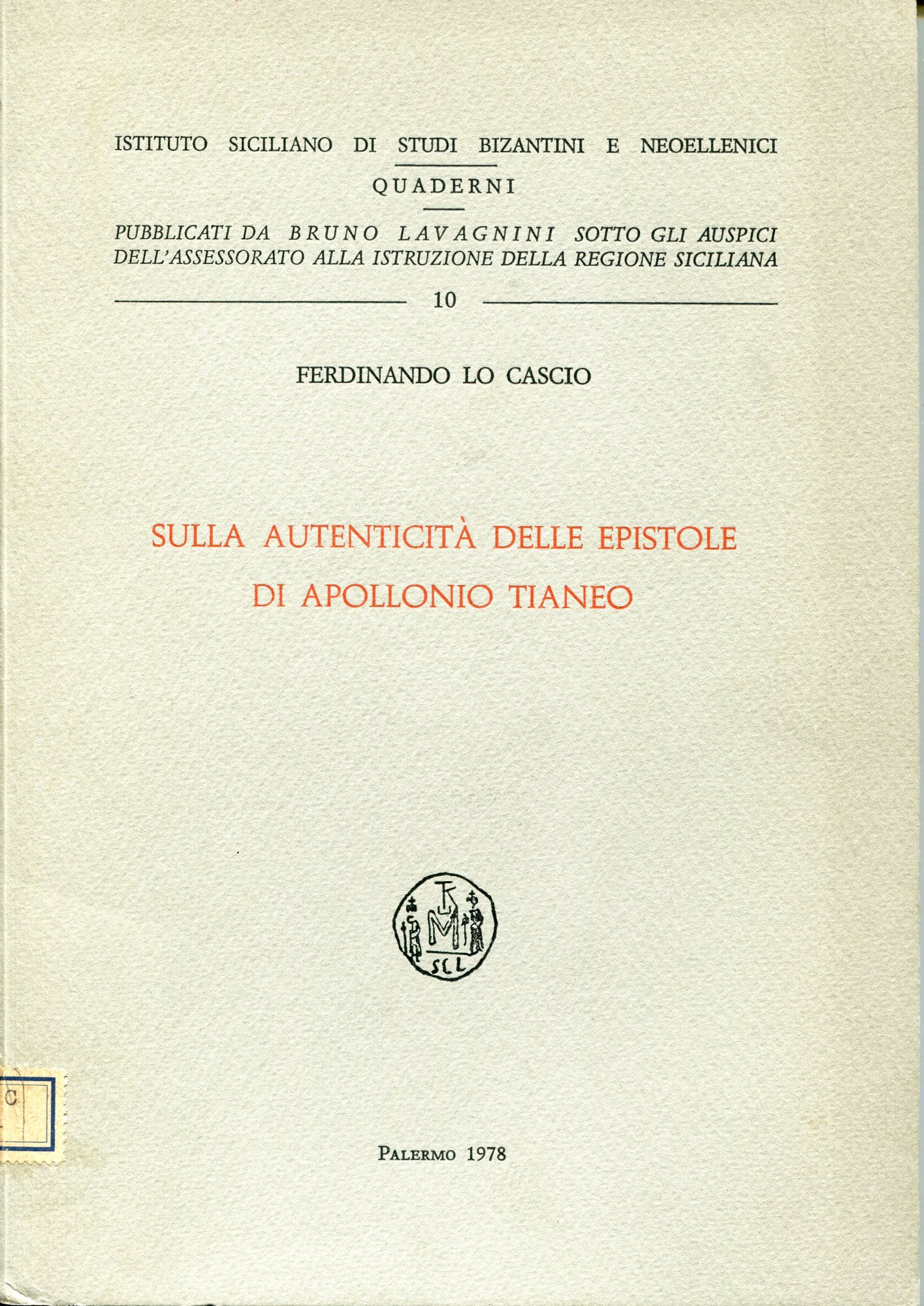 Sulla autenticita delle epistole di Apollonio Tianeo