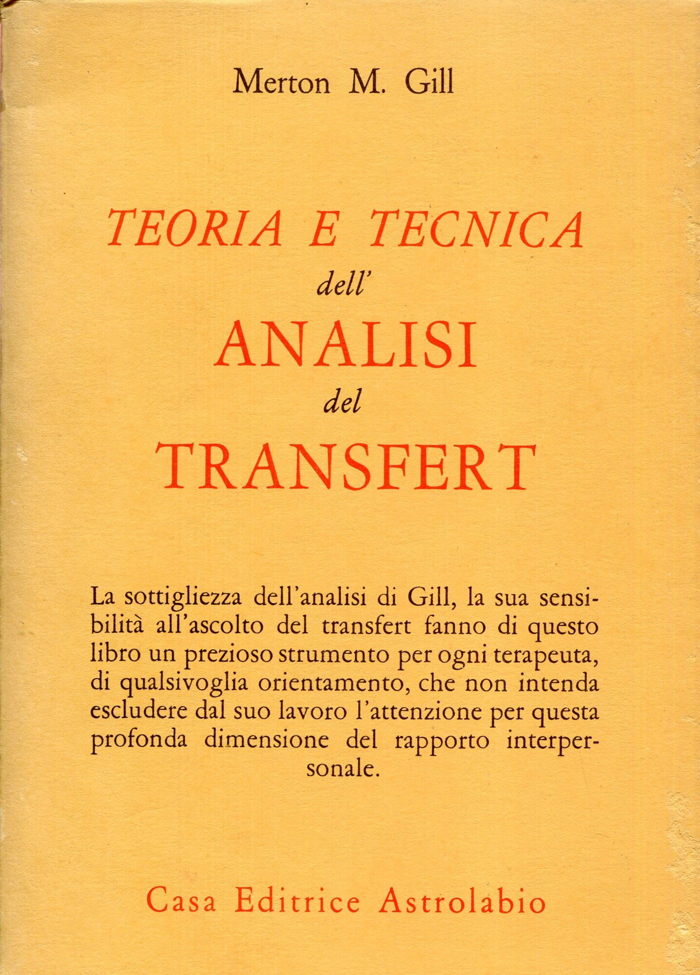 Teoria e tecnica dell'analisi del transfert