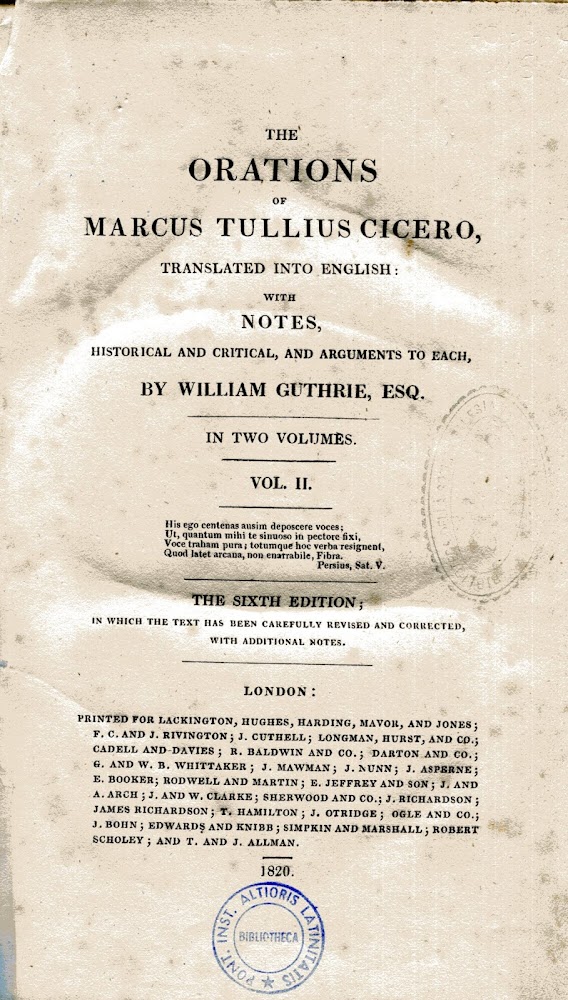 The orations: of Marcus Tullius Cicero, translated into English, with …