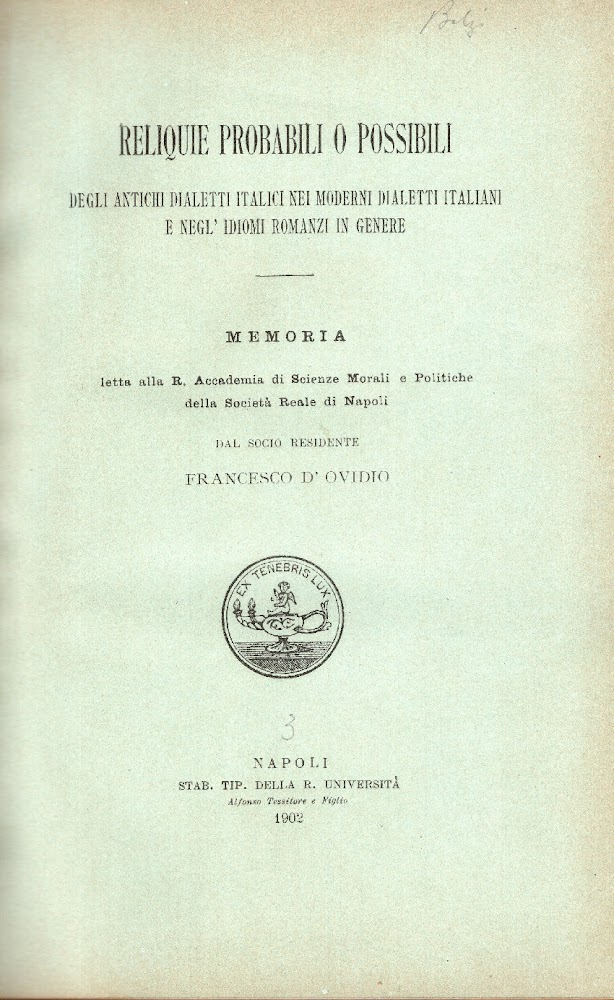 Tre noterelle etimologiche. Memoria lette alla R. Accedemia di Scienze …