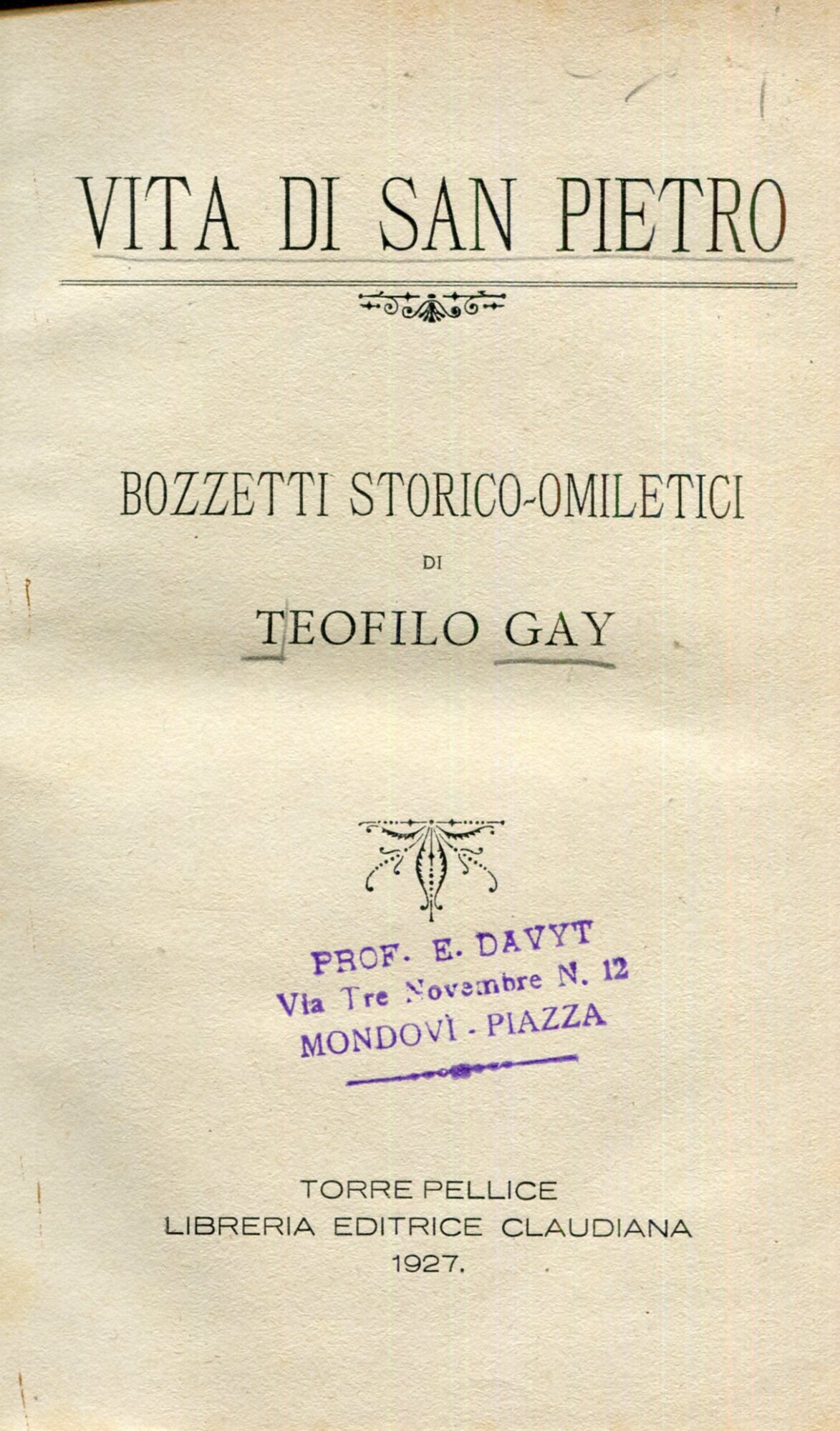 Vita di San Pietro. Bozzetti storico-omiletici