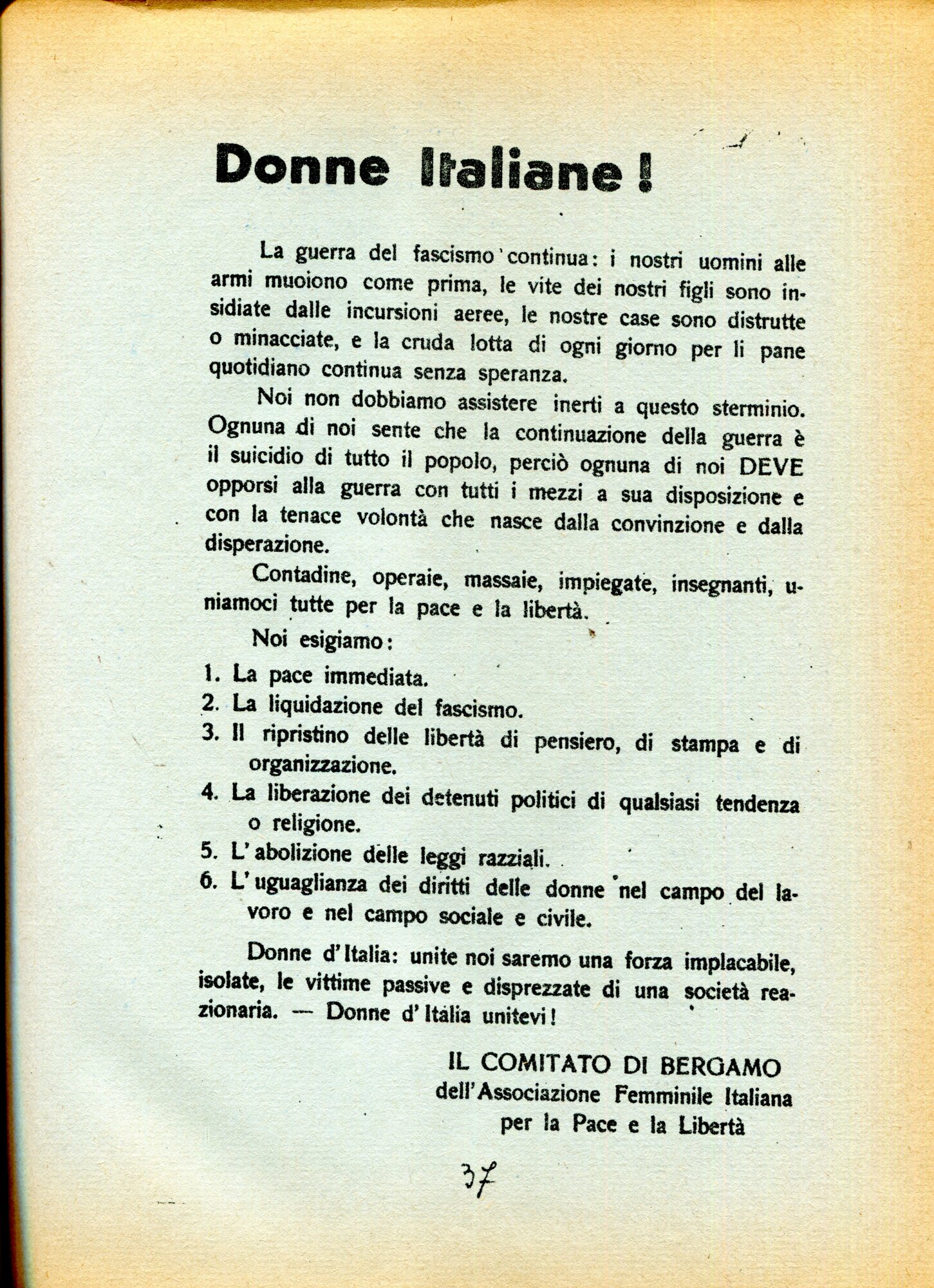 Volantini della Resistenza. Archivi I