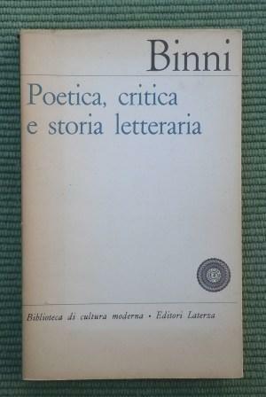 POETICA, CRITICA E STORIA LETTERARIA