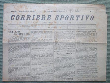 CORRIERE SPORTIVO - RIVISTA SETTIMANALE DI TUTTI GLI SPORTS - …