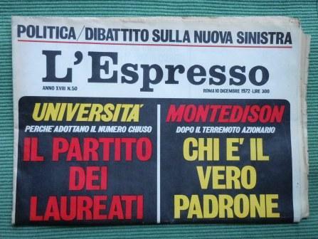 L'ESPRESSO - SETTIMANALE - N. 50 DEL 10 DICEMBRE 1972