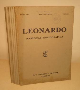 LEONARDO - RASSEGNA BIBLIOGRAFICA - ANNO VIII - 1937 - …