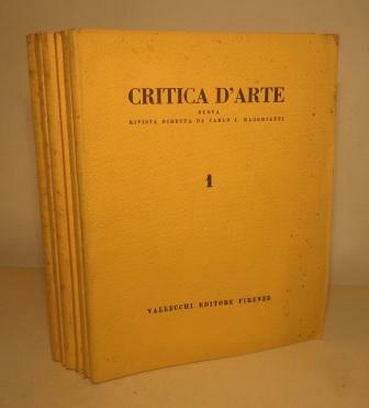 CRITICA D'ARTE - NUOVA RIVISTA DIRETTA DA CARLO L. RAGGHIANTI …
