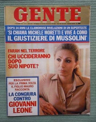 GENTE - SETTIMANALE DI POLITICA, ATTUALITA' E CULTURA - ANNO …