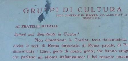 GRUPPI DI CULTURA CORSA - AI FRATELLI D'ITALIA