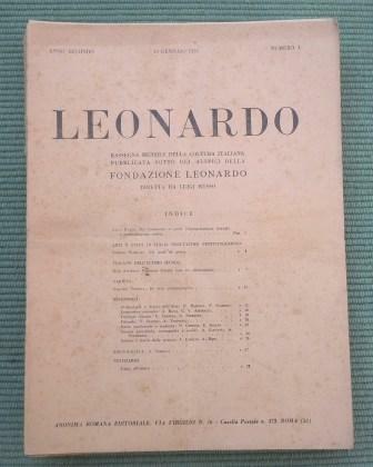 LEONARDO - RASSEGNA MENSILE DELLA COLTURA ITALIANA PUBBLICATA SOTTO GLI …