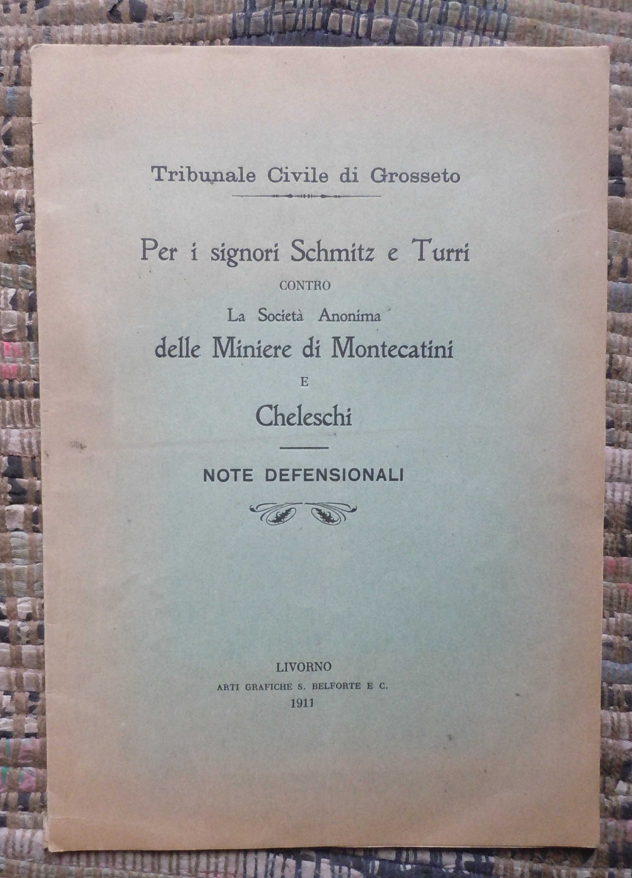 PER I SIGNORI SCHMITZ E TURRI CONTRO LA SOCIETA' ANONIMA …